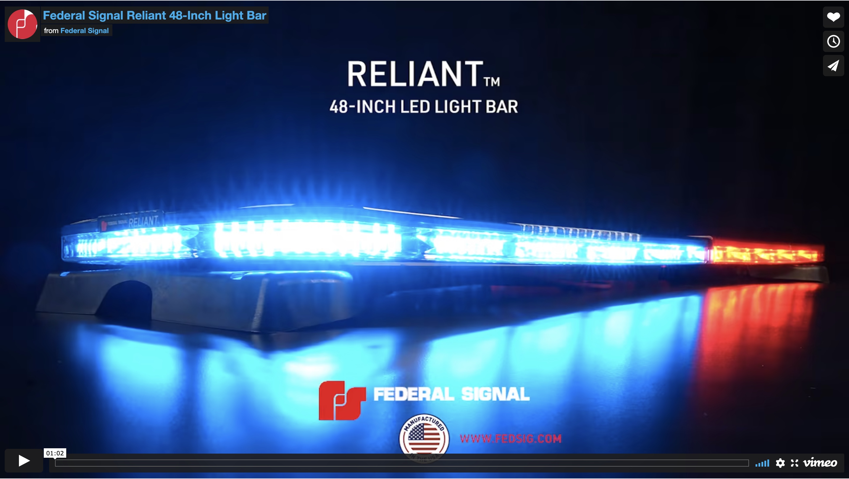 Reliant Lightbar Video Federal Signal